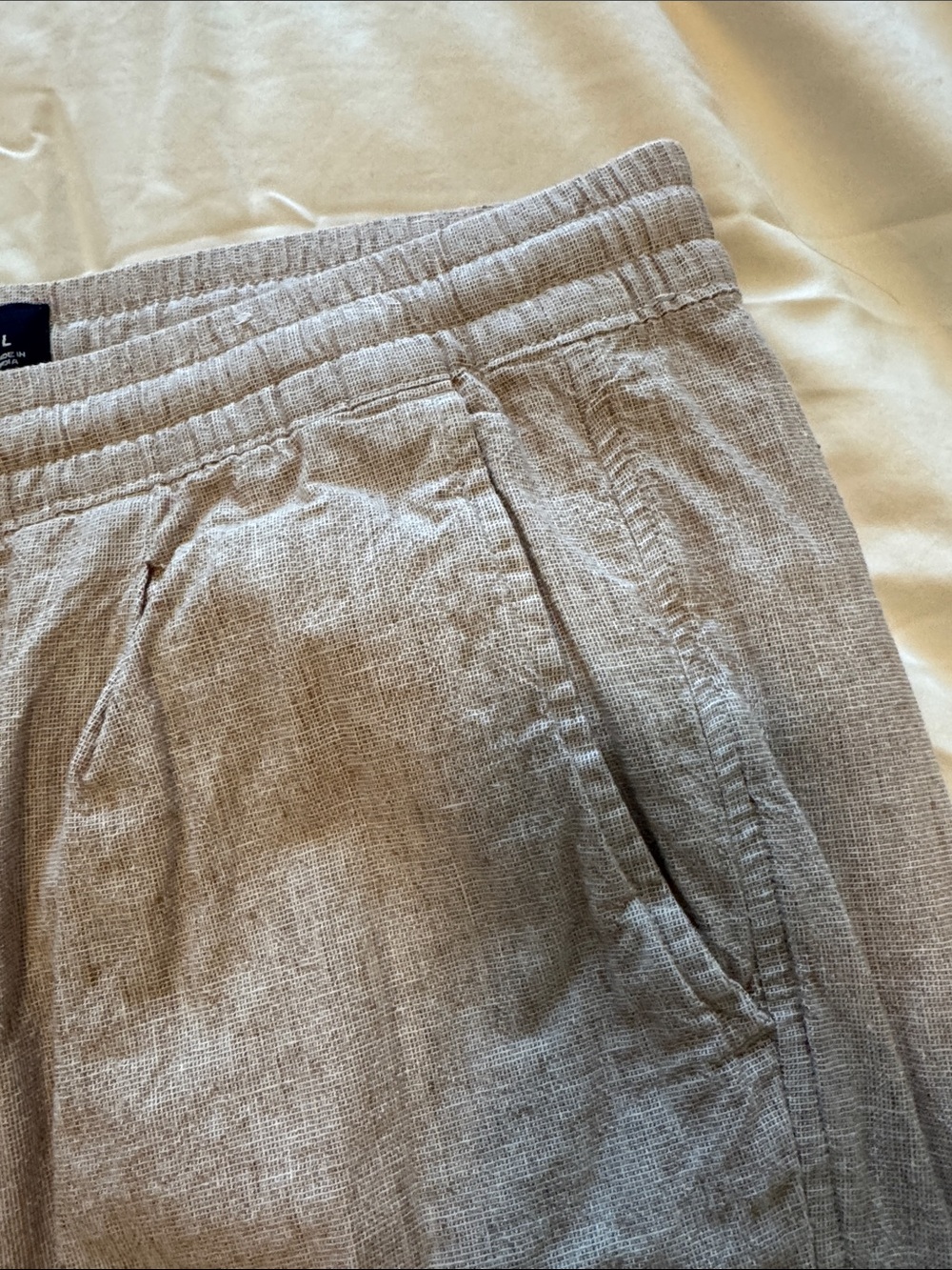 Abercrombie & Fitch Light Beige Linen Pants - Picture 4 of 5